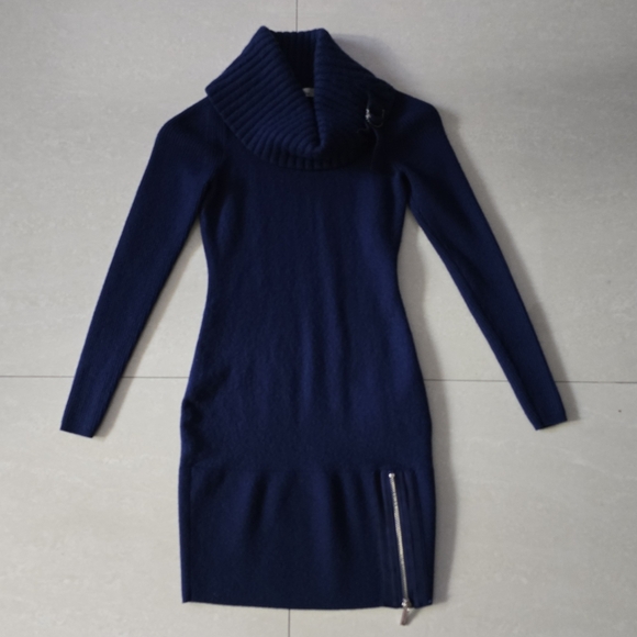 Karen Millen Sweater Dress with Cowl Neck - Blue - Size 1 -  www.disolcolor.com